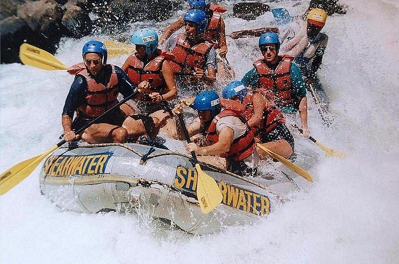 Rafting the zambezi river near victoria falls, between zambia and zimbabwe.