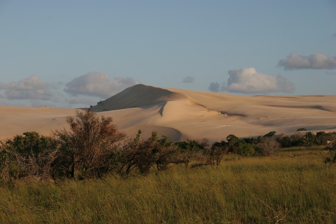 Beach holidays in africa — view of the bazaruto dunes, mozambique.