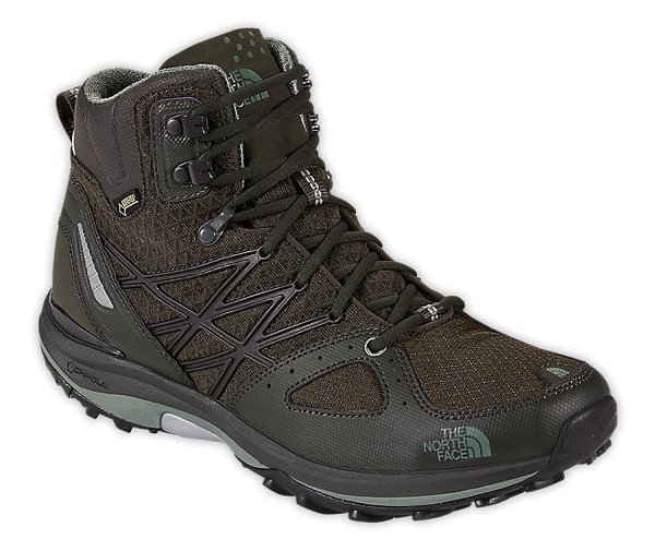Hiking boots review — front view of the north face ultra fp hiking boots.