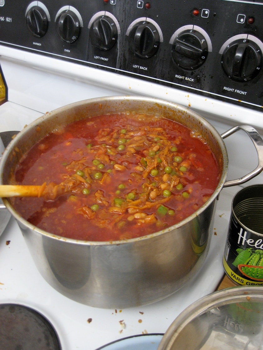 Traditional foods of south africa — chakalaka dish, a spicy vegetable stew.