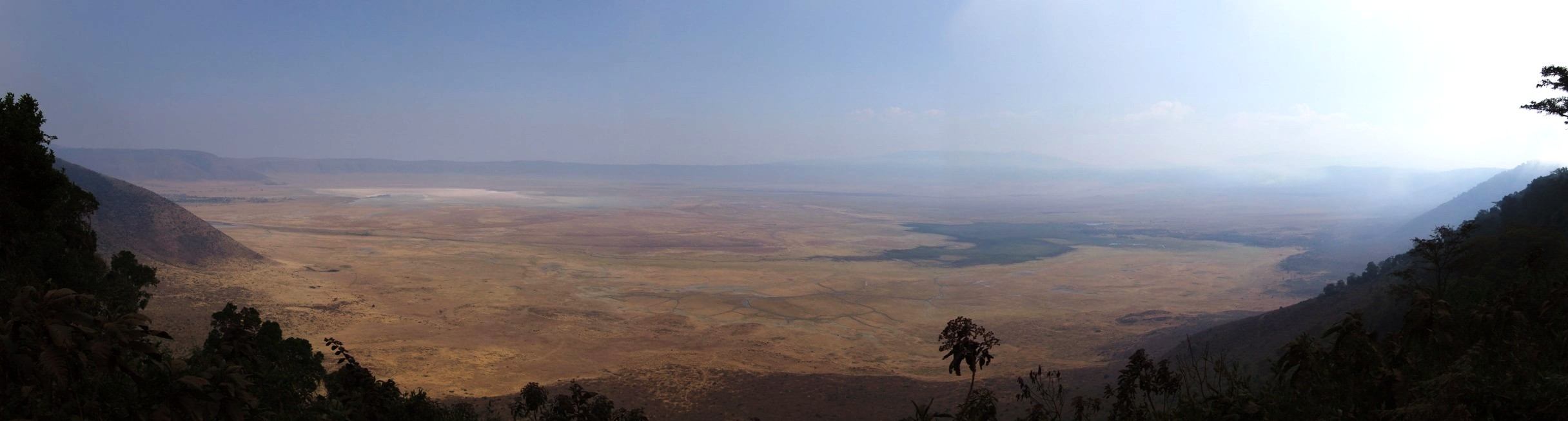 Tanzania wildlife safaris — panoramic view of the ngorongoro crater.