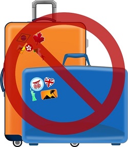 Tips for an african safari — a suitcase with an unauthorised sign over it.