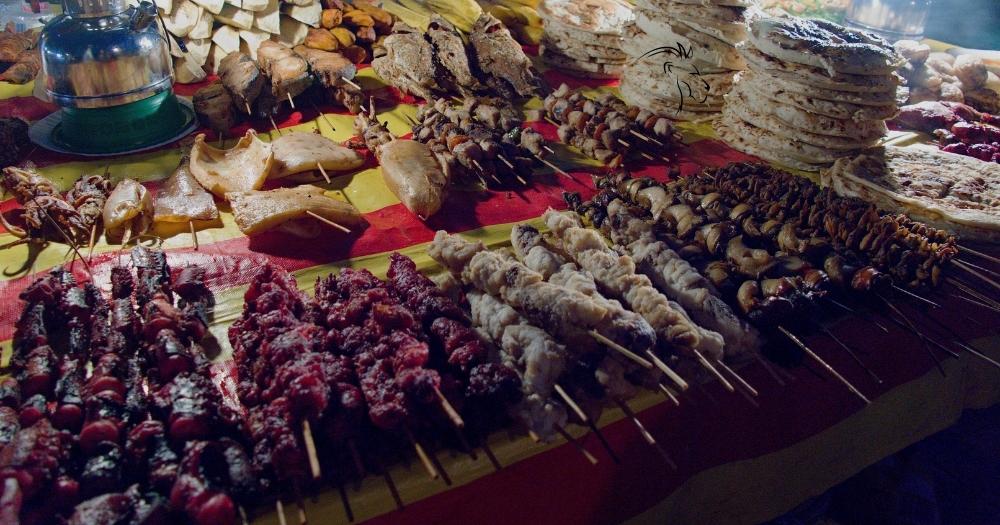 Traditional Foods of Tanzania — Display at a Food Market in Stone Town, Zanzibar, Tanzania.