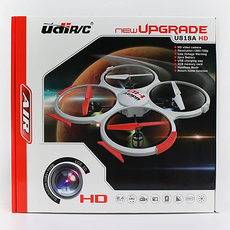 UDI 818A HD Drone Review — Front View of Box UDI 818A Quadcopter.