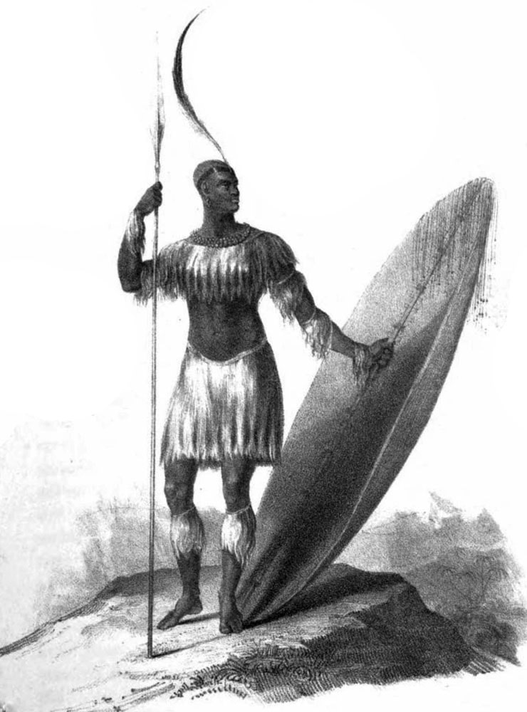 Zulu People of Africa — Sketch of King Shaka (1781-1828) from 1824.